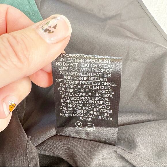 Tibi Silk and Leather Slip Dress Emerald Green Size 6 NWT - Picture 8 of 13